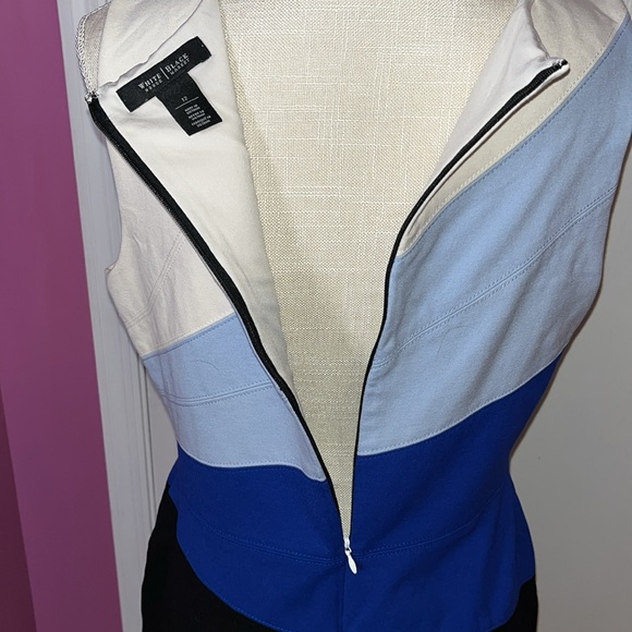 White House Black Market Asymmetrical Color-block Sheath Dress - Picture 7 of 13